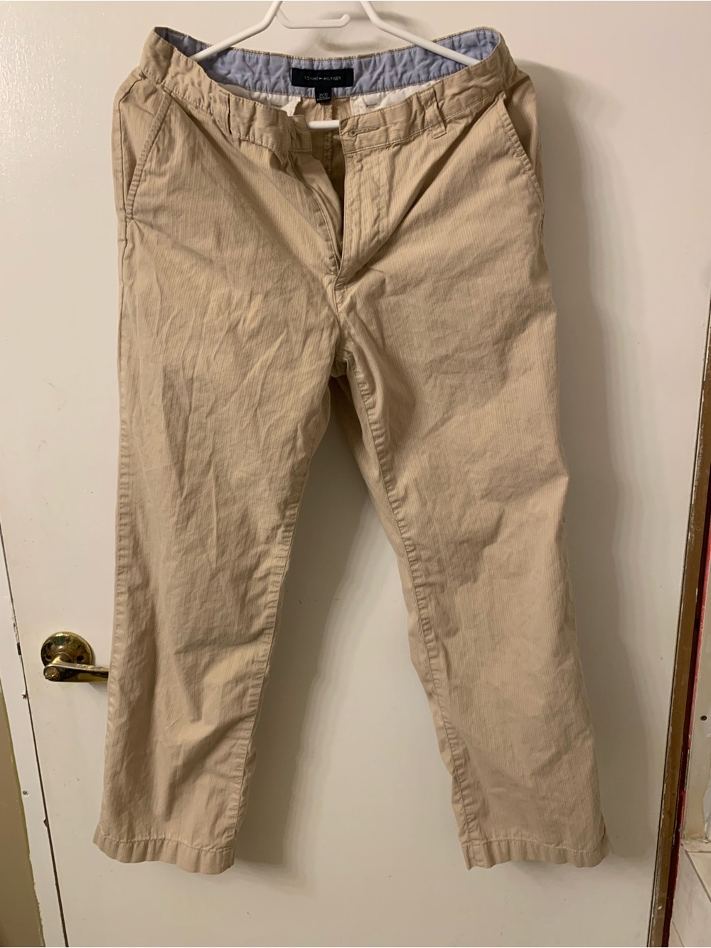 Tommy Hilfiger Men's Beige Khaki Straight-Leg Chinos